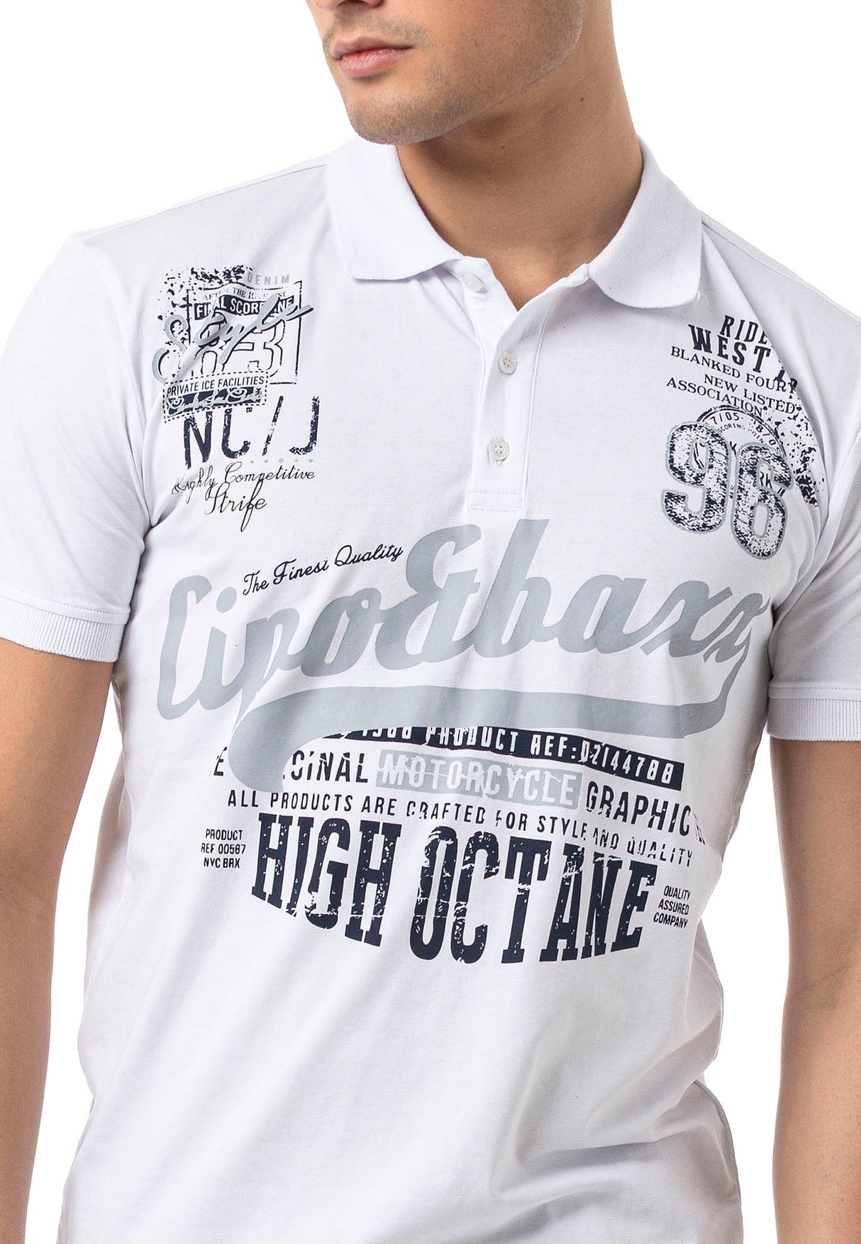 CT794– Herren Polo T-Shirt mit Print und Regular Fit Style