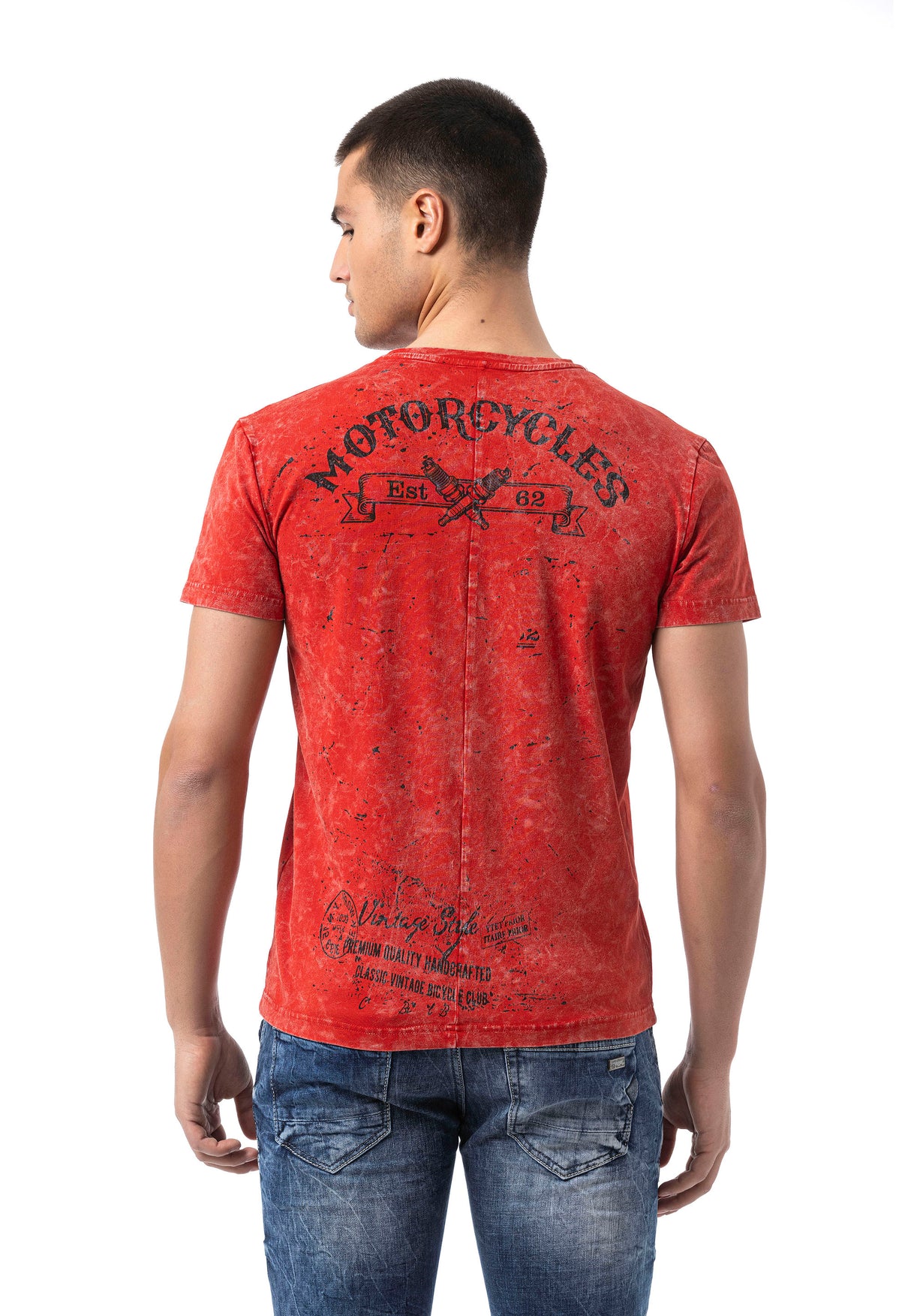 CT813 Herren T-Shirt mit coolem Motorrad-Print