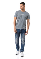 CT827-Men's T-Shirt with Crew Neck in Regular Fit