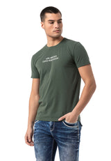 CT827-Men's T-Shirt with Crew Neck in Regular Fit