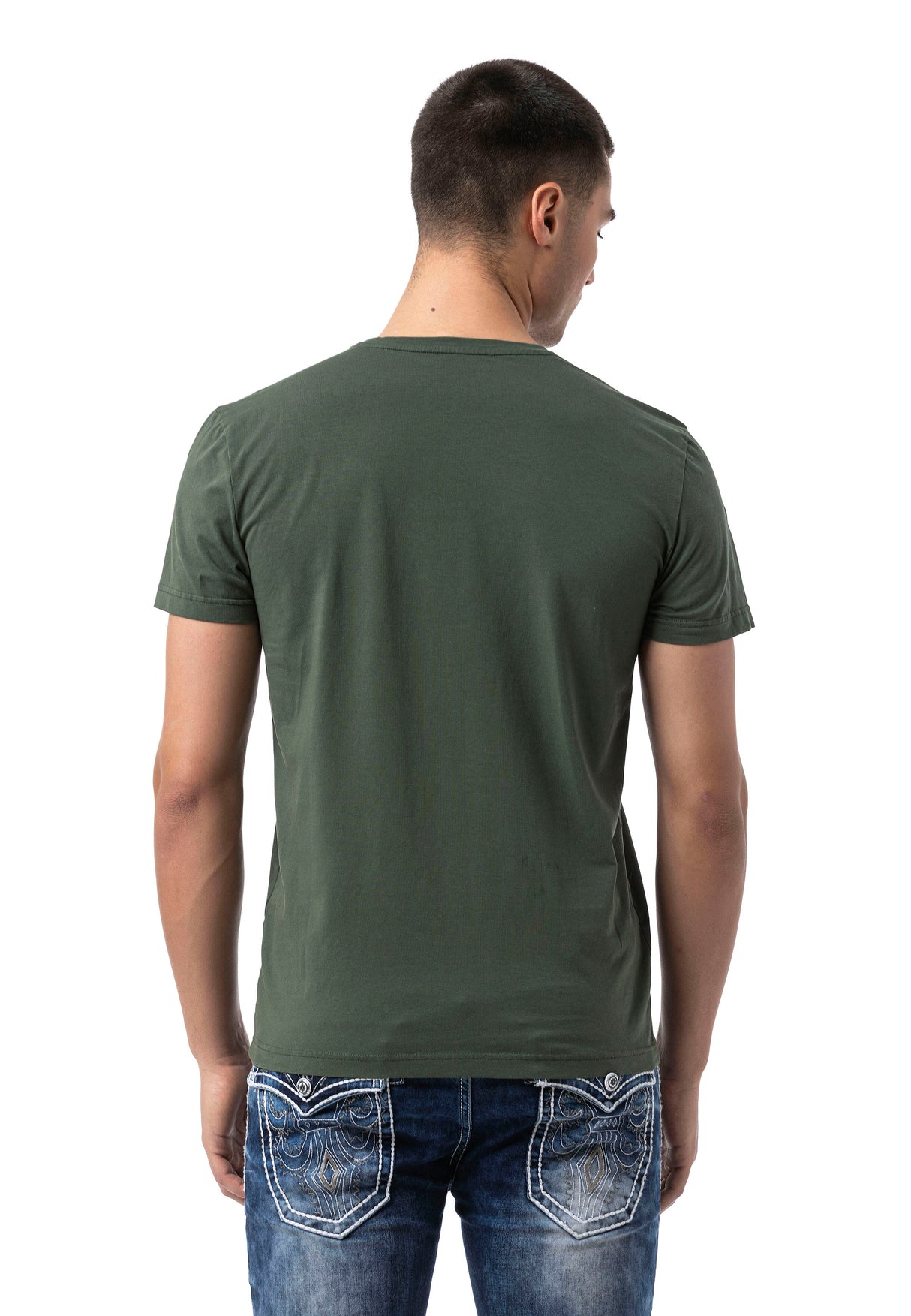 CT827-Men's T-Shirt with Crew Neck in Regular Fit