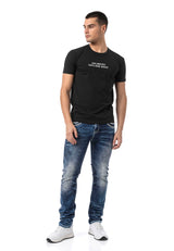 CT827-Men's T-Shirt with Crew Neck in Regular Fit