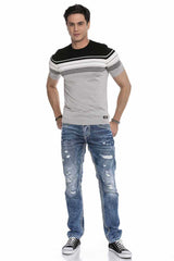 Camiseta para hombres CT653 con un patrón de tiras de moda