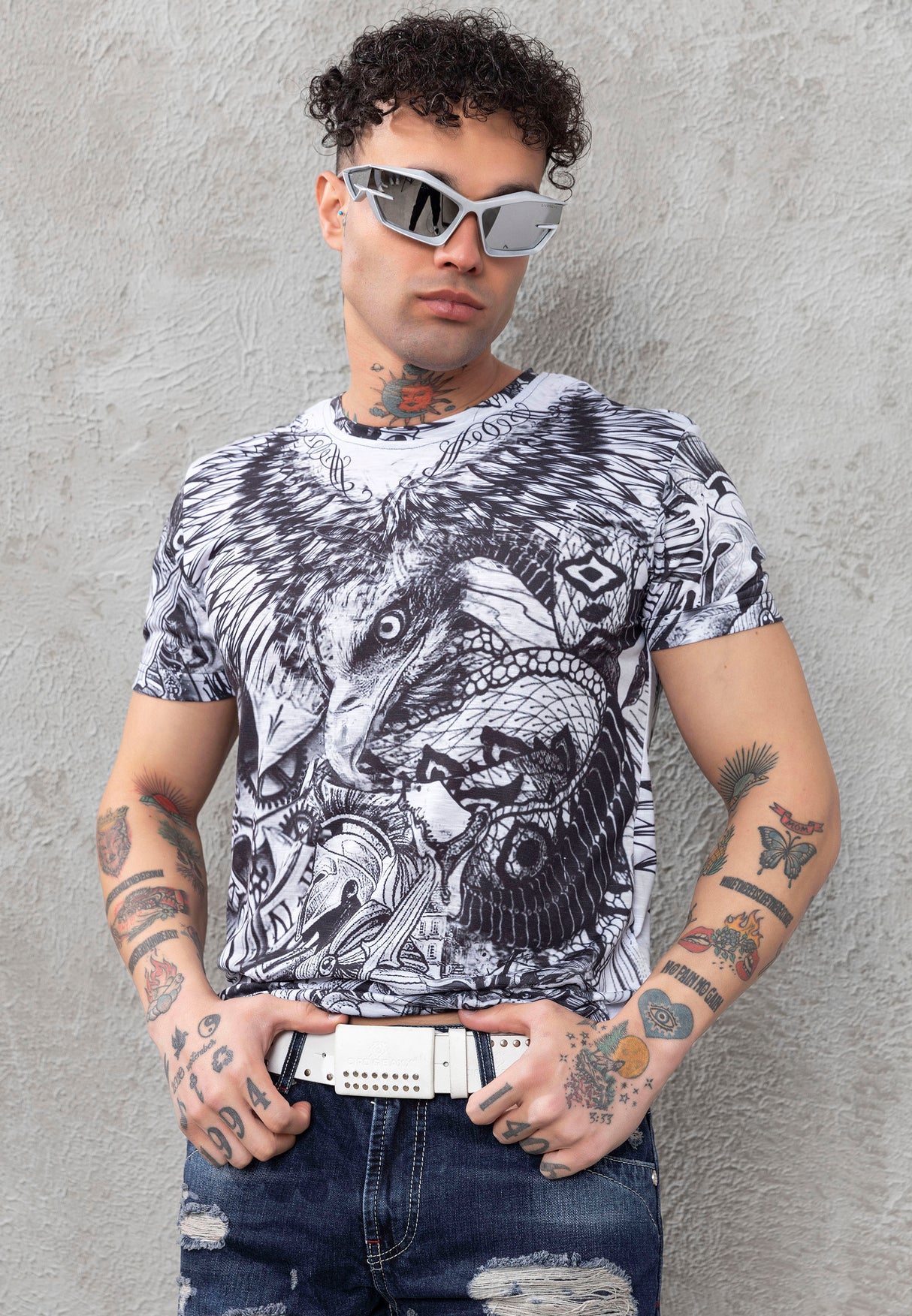 CT781 T-shirt męski z nadrukiem