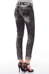 WD194 women Slim-Fit jeans with side zipper