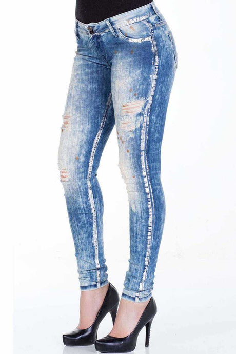 WD211A Mujeres Jeans delgados con corte de ajuste delgado