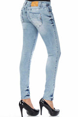 WD226 Slim-Fit Dames Jeans met Used-Effecten