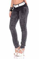 WD252 Slim-Fit Dames Jeans met een speciale Washing