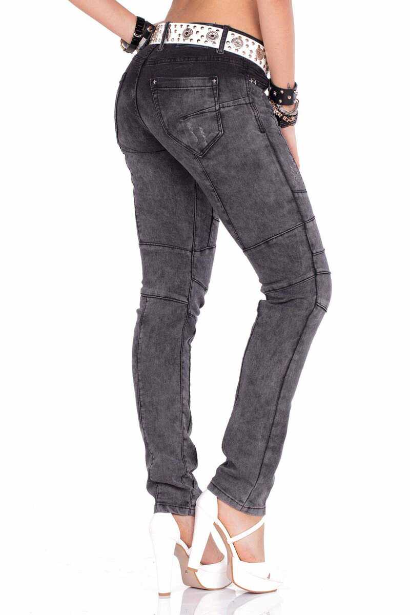 WD252 Damen Slim-Fit-Jeans mit besonderer Waschung