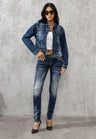 WD256 Slim-Fit Dames Jeans met geborduurde Zakken