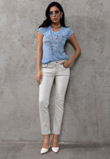 WD256B Dames Jeans in Uni-Look