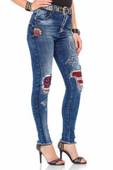 WD319 Women Weans Slim-Fit con fantastici dettagli di paillettes