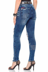WD319 Women Weans Slim-Fit con fantastici dettagli di paillettes
