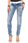 WD322 Women jeans slim-fit con una vita bassa in forma magra