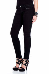 WD325 Women Jeans con elegantes bordados de piedra