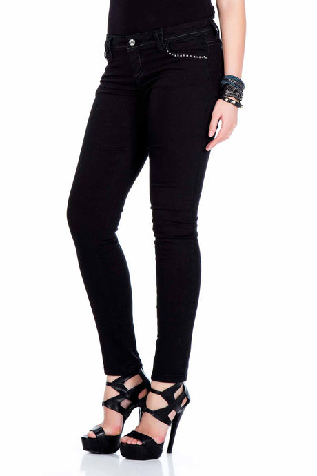 Jeans WD325 Donne con eleganti ricami in pietra