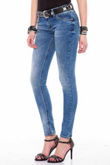 WD344 Mujeres Jeans delgados en Corte de ajuste delgado