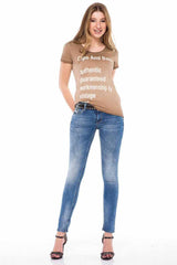 WD344 Femmes Slim-Fit Jeans en coupe slim