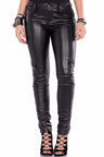 WD350 Pantalon de tube féminin en look en cuir