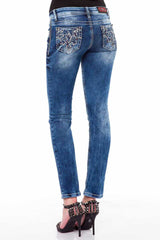 WD352 Femmes Slim-Fit Jeans avec des conceptions de coutures fraîches en ajustement droit