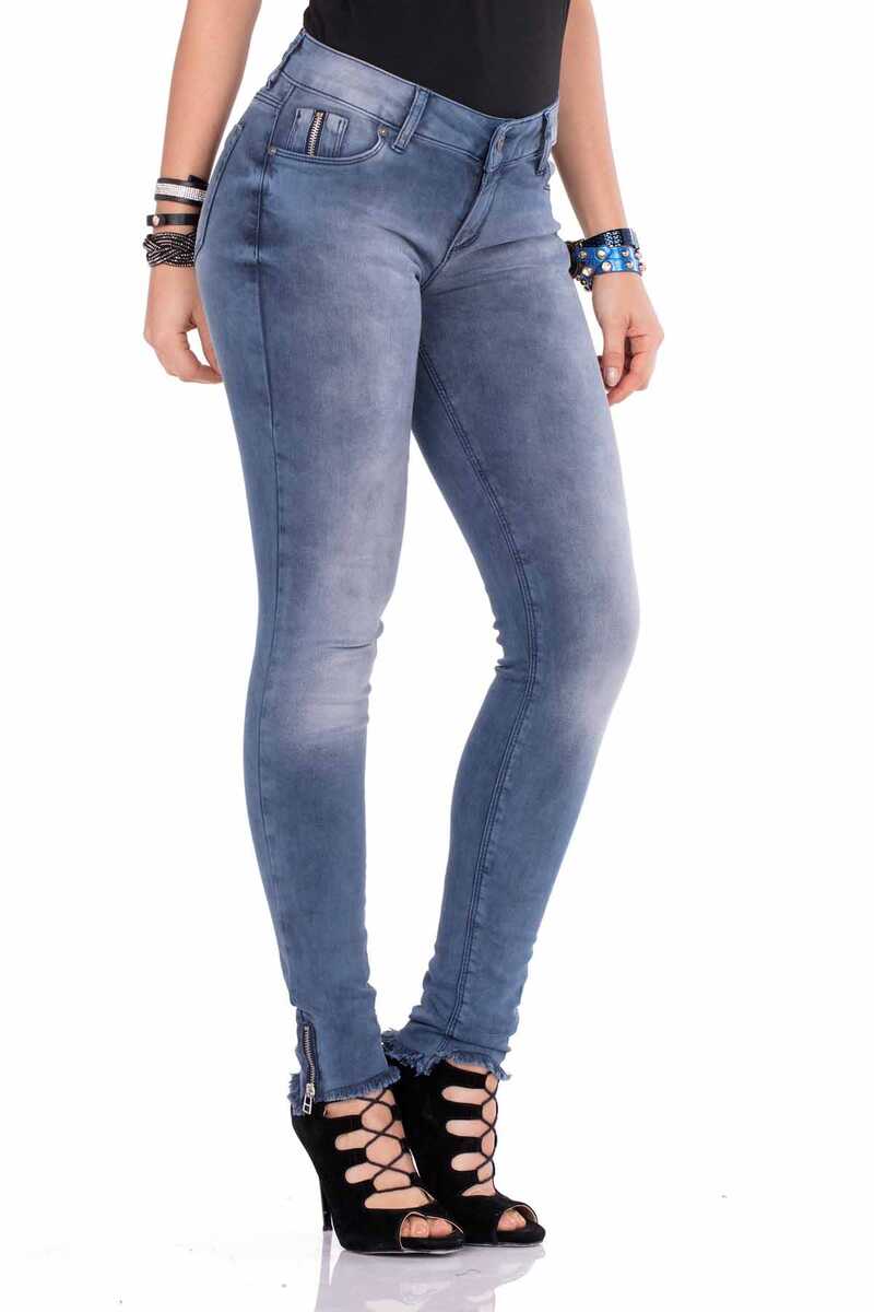 WD355 Comfortabele Dames Jeans in Washed-Look