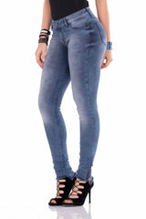 WD355 Comfortabele Dames Jeans in Washed-Look