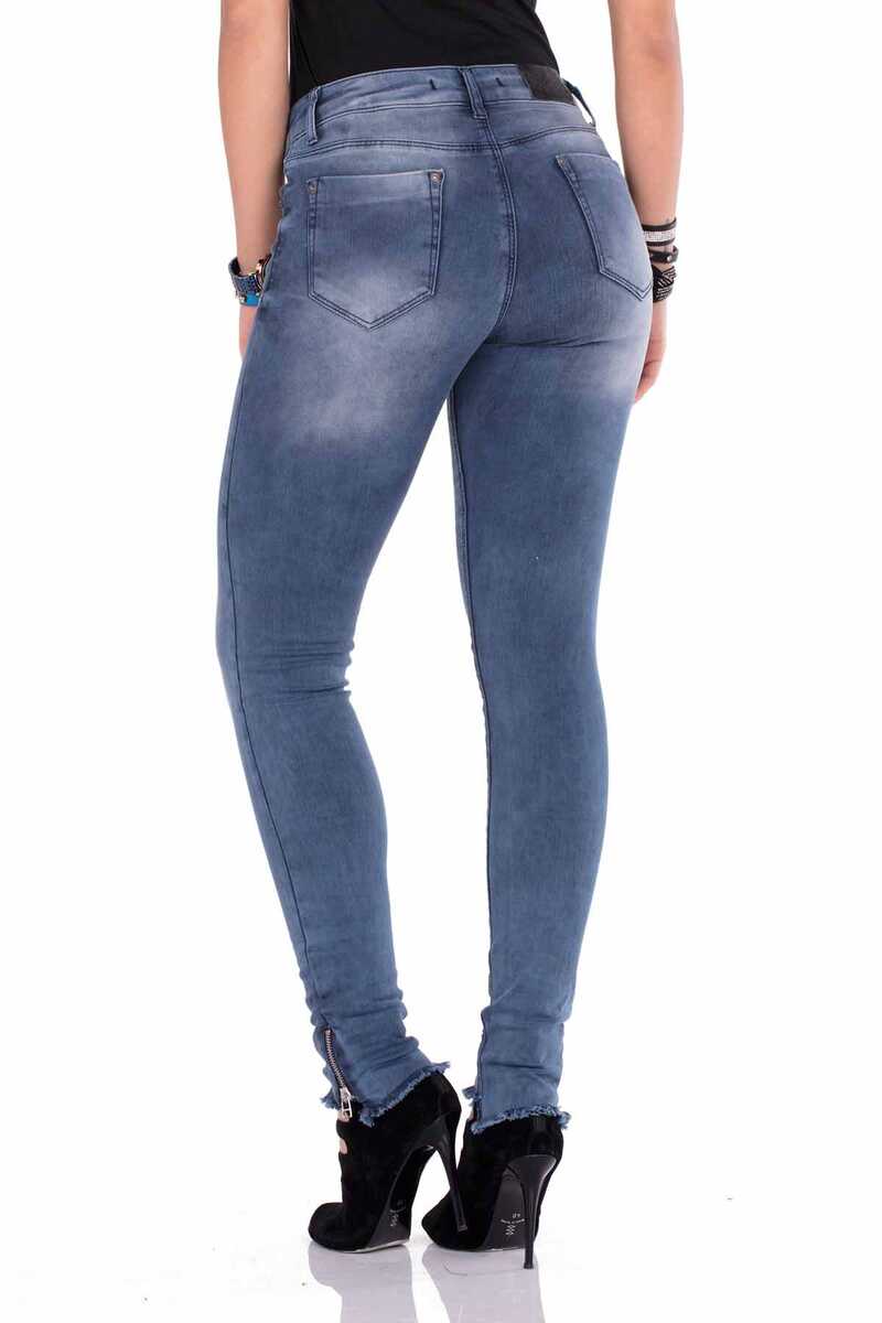 WD355 Women Comfortable Jeans in washed -out optics