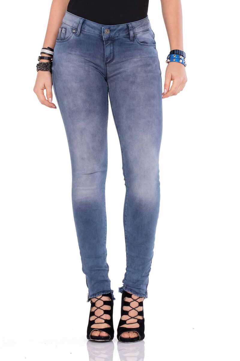 WD355 Women Comfortable Jeans in washed -out optics