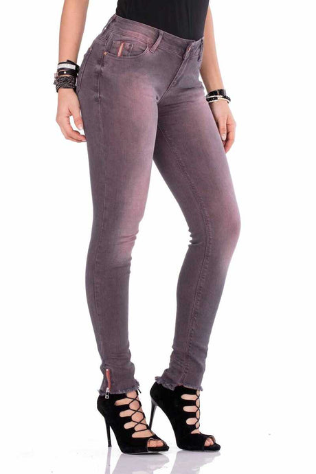 WD355 Damen bequeme Jeans in verwaschener Optik