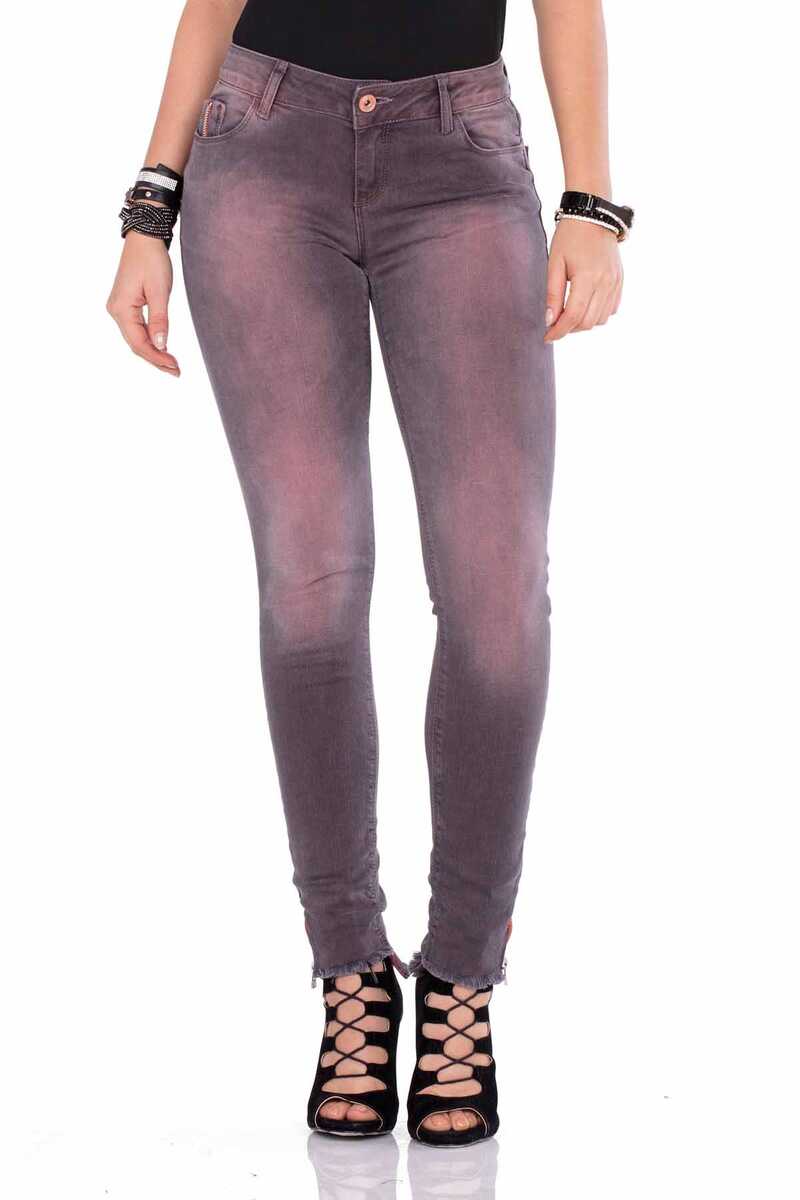 WD355 Comfortabele Dames Jeans in Washed-Look