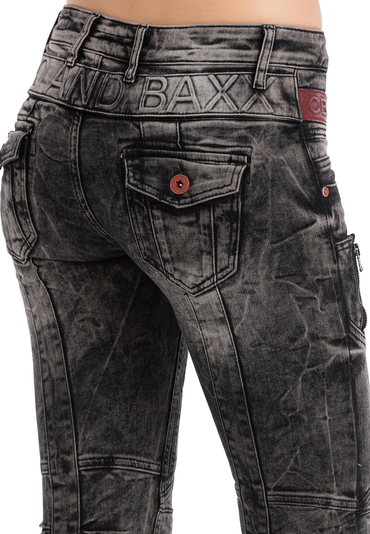 WD358 Comfortabele Dames Jeans met modieuze decoratieve Stiksels