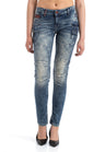 WD358 Comfortabele Dames Jeans met modieuze decoratieve Stiksels