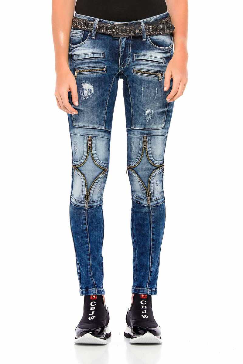 WD377 Skinny Dames Jeans met Applicaties