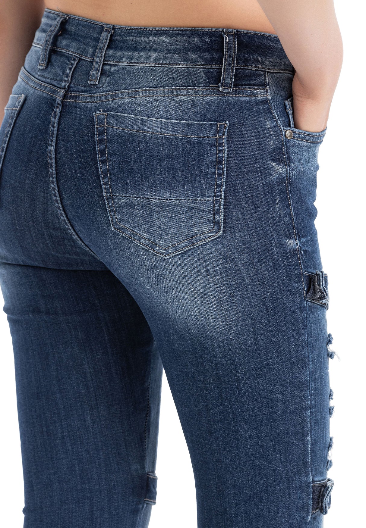 WD383 Women Skinny Jeans in a Cool Biker Look in a Skinny Fit