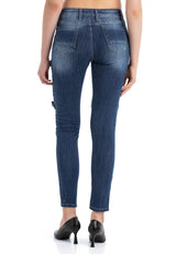 WD383 Women Skinny Jeans in a Cool Biker Look in a Skinny Fit