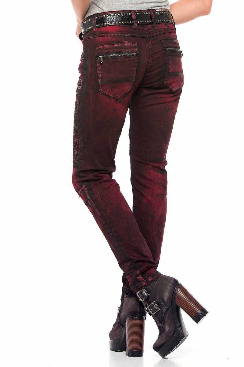 WD388 Women's comfortable Jeans with a trendy rivets in a Slim-Fit