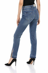 WD449 Women Comfortable Jeans with a trendy side slot