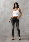 Jeans slim-fit da donna WD456 nel classico stile a 5 tazze