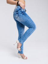 WD459 Donne jeans slim-fit in un look moderno