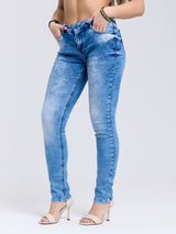 WD459 Donne jeans slim-fit in un look moderno