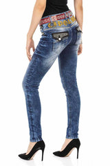 WD466 Slim-Fit Dames Jeans met coole Klinknagels