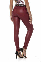 WD467 women Slim-Fit jeans with a glossy coating