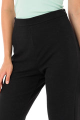 WD488 women fabric trousers with exhibited leg