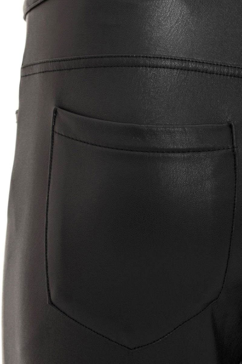 Pantalones de tubo para mujeres WD495 en el aspecto de cuero