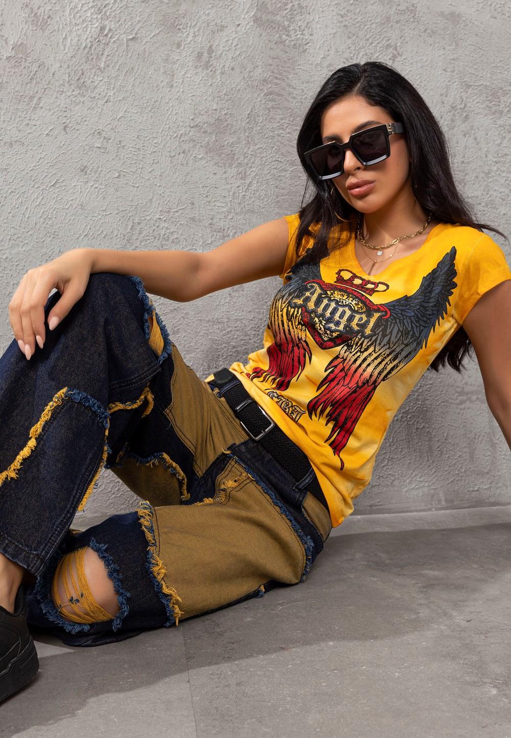 WD527 Women's Jeans in a Punk Look