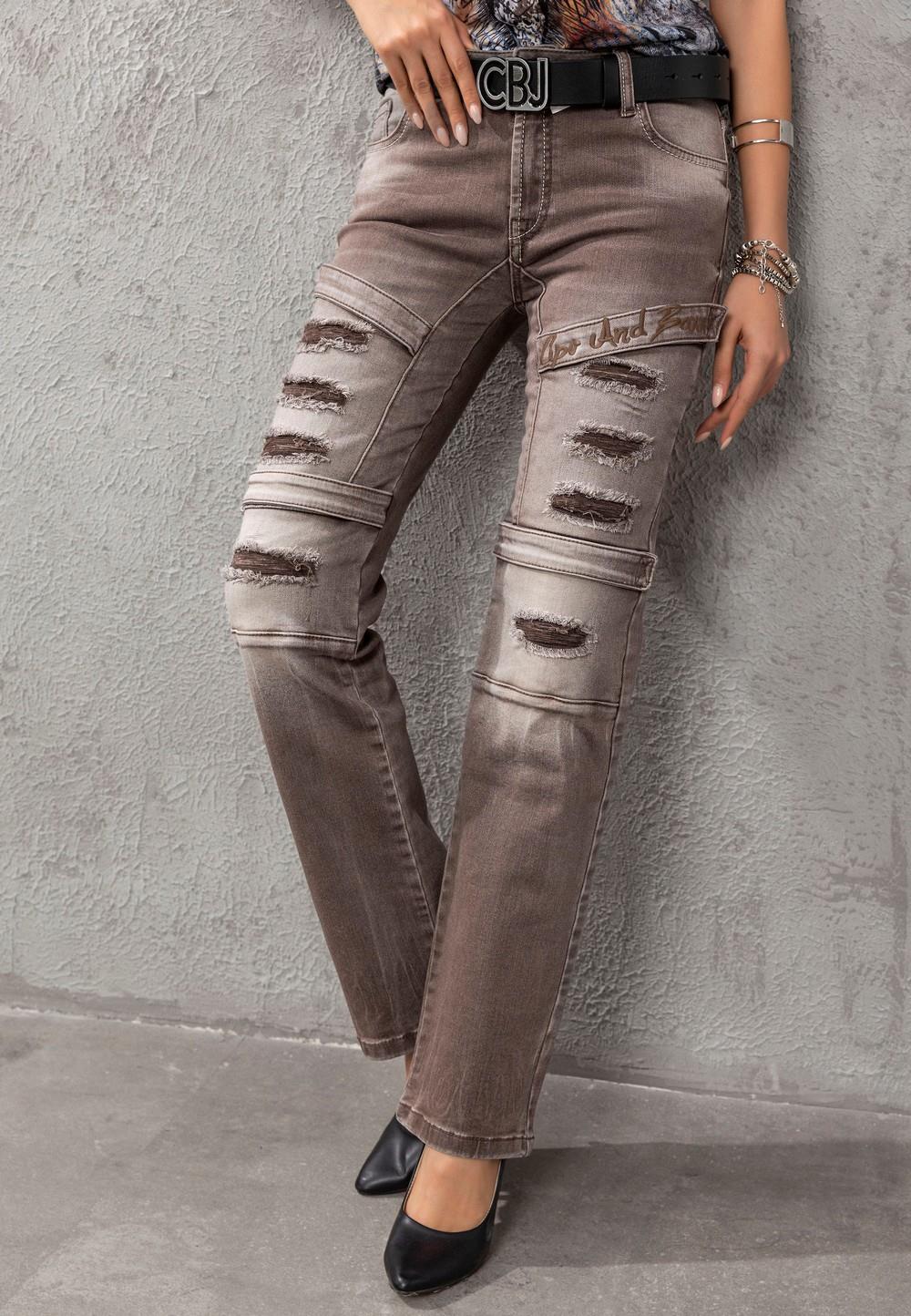 WD529 Ripped Dames Jeans met trendy Look