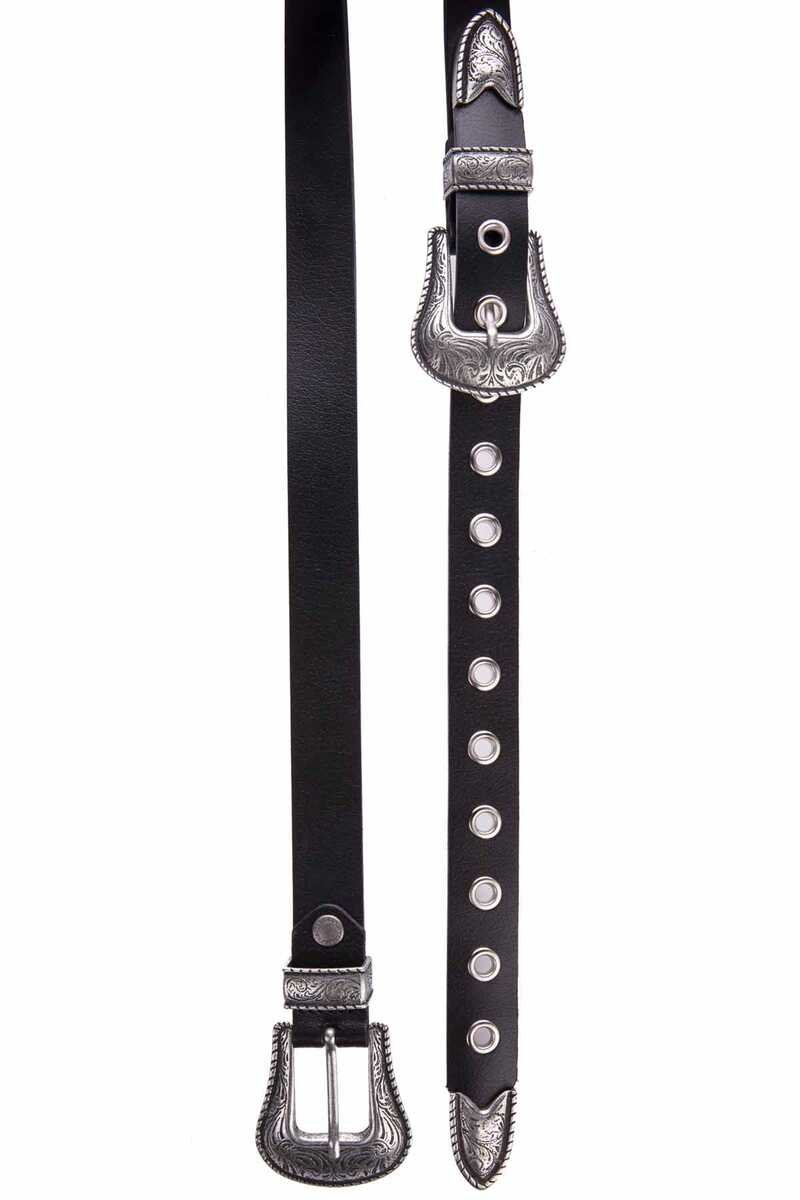 WG115 women belt perforates with cowboy buckle look