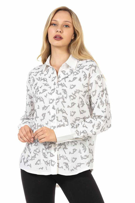 WH120 Camisa para mujeres con diamantes de imitación frescos