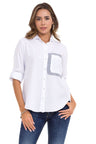 WH128 Women's shirt with striped detailed detailed