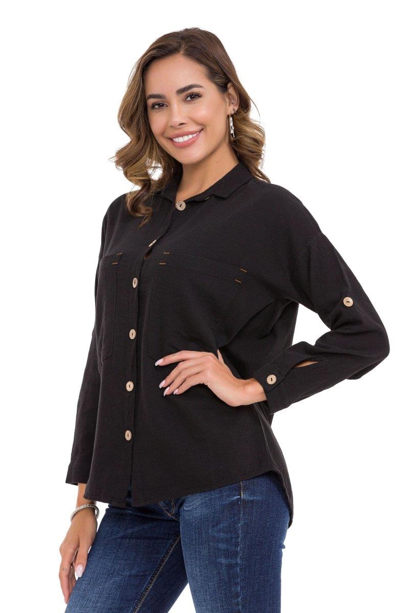 WH132 women's shirt with contrast stitching